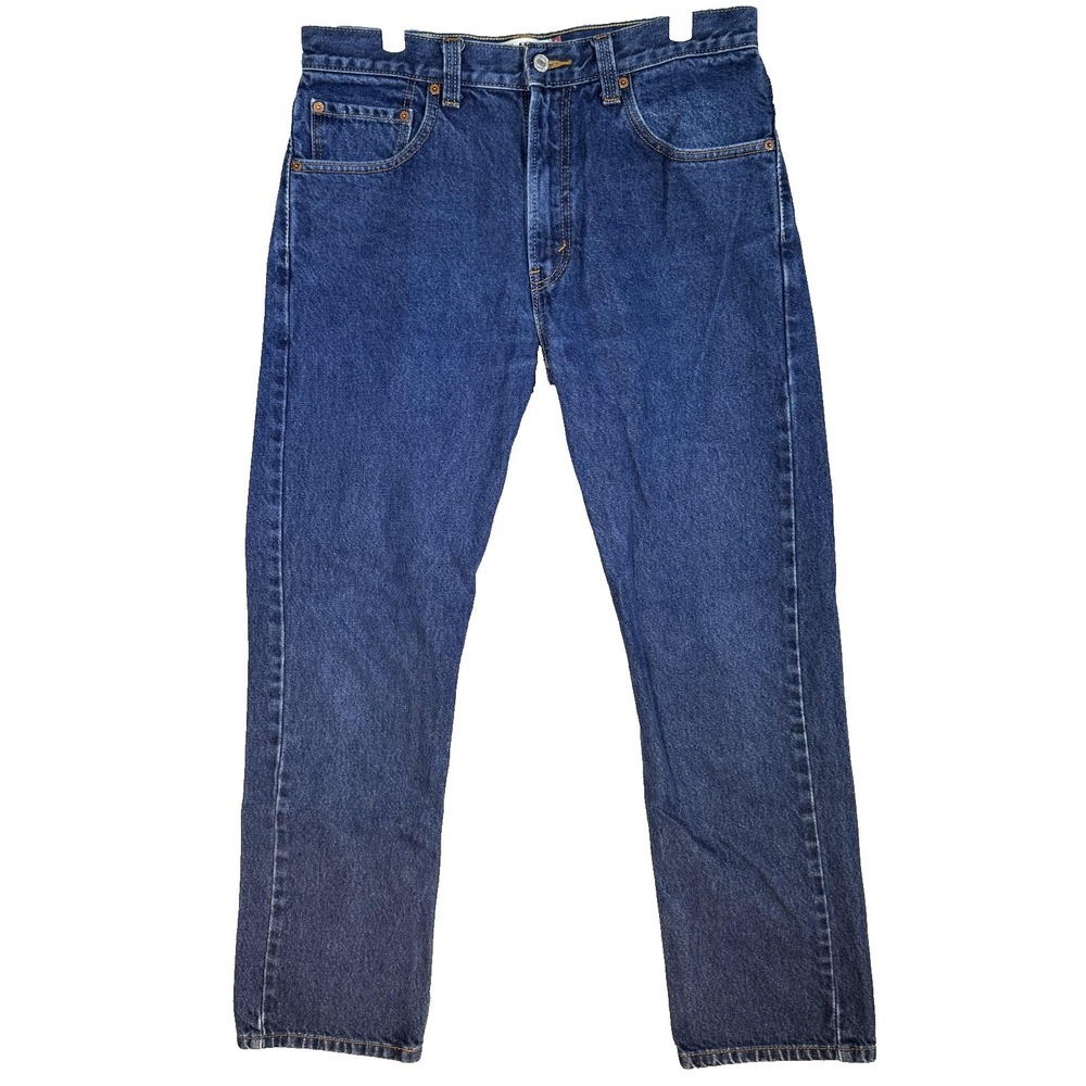Levis 505 Jeans Mens 34x32 Blue Medium Wash Straight Leg Denim Classic Zip Fly